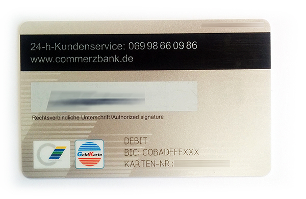 Kartenprüfnummer Commerzbank